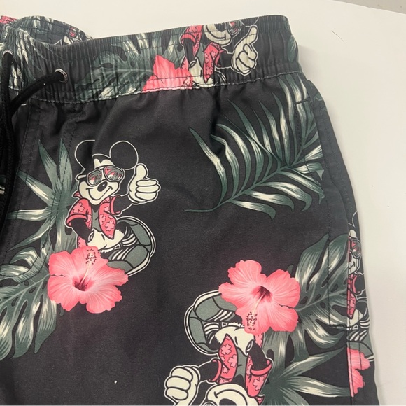Neff x Mickey Mouse Tropical Swim Board Shorts Green, Black, Pink Hawaiian Sz S - Picture 5 of 6